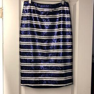 JCrew Pencil Skirt in Sequin Stripe